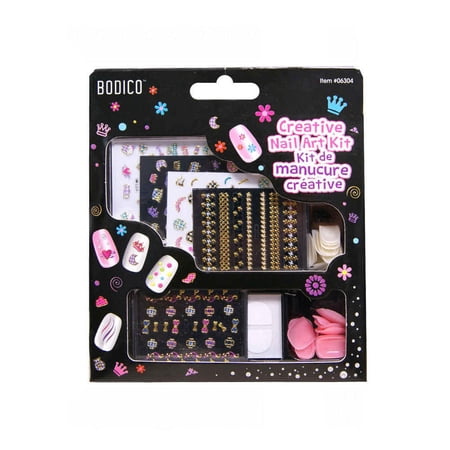 Girls Creative Nail Art Kit/Set, Contain Petite Color Nails, Press-On