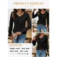 thumbnail image 6 of DOKOTOO Sweaters for Women Knit Hollow Out Crochet Sweater Lightweight V Neck Long Sleeve Fall Pullover Tops, 6 of 8