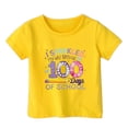 thumbnail image 4 of oqasdz Girls 100 Days of School Shirt Graphic Print Short Sleeve Crewneck Tee Top for Back To School Comfortable Fit Durable Summer Dailywear, 4 of 4