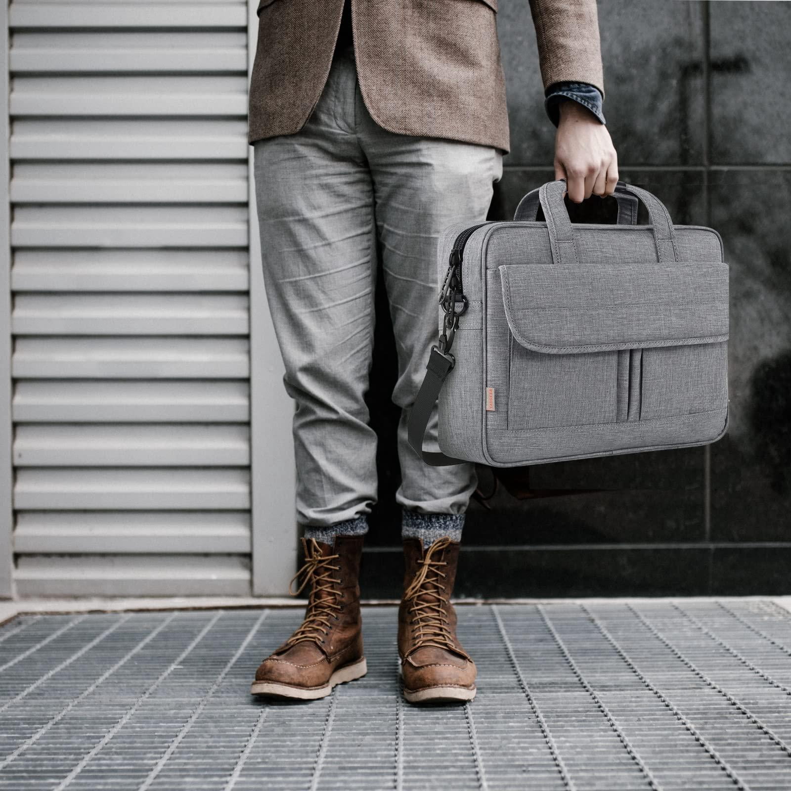Laptop Bag For Men  Water Resistant Crossbody Messenger Shoulder Business Professional Office Briefcase Portable 15.6 Inch Carry On Case Notebook/computer Grey