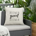 thumbnail image 2 of 18" White and Black Sunbrella "Home Sweet Home" Canvas Natural Corded Indoor and Outdoor Square Throw Pillow, 2 of 2