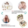 thumbnail image 4 of Peach Travel Portable Square Jewelry Box Earring Necklace Bracelet Holder Organizer Display Case Stand Decorative Box Storage Box, 4 of 6