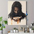 thumbnail image 4 of Qisvanset 12x16 Inch Jesus Feeds Crowd Canvas Wall Art, Modern Bread Fish Bible Sketch Religious Home Gift Decor, 4 of 8