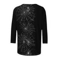 thumbnail image 5 of FAVIPT Womens Plus Size Halloween Tops Happpy Halloween Spider Web Print Blouses Round Neck 3/4 Sleeve Tees Casual Trendy Fall Novelty Tops Multicolor,XL, 5 of 5