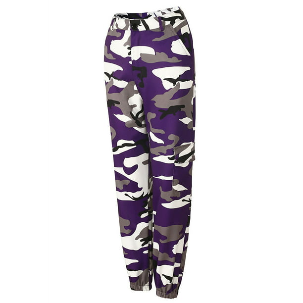 Sweatpants Women Camo Cargo Trousers Camouflage Elastic Waist Casual Multi  Outdoor Jogger With Pocket Yoga Pants 