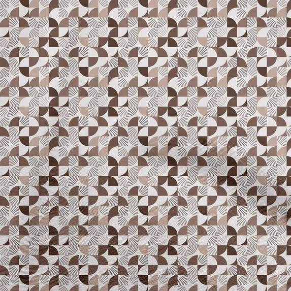 oneOone Polyester Spandex Brown Fabric Geometric Fabric For Sewing Printed Craft Fabric By The Yard 56 Inch Wide