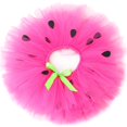 thumbnail image 3 of Falda tutú de fresa para niñas, falda tutú de princesa rosa fuerte para niños, falda de tul mullida para fiesta de cumpleaños y Halloween, 3 of 5