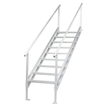 Extreme Max 3005.4315 Jumbo-Tread Universal Mount Dock Stairs with Railing - 9-Step