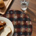 thumbnail image 4 of Round Placemats Snowflakes 15 inch Set of 4 Table Mats for Dining Table Plaid Striped Heat Resistant Non-Slip Kitchen & Home Decorative Place Mat Set, 4 of 8