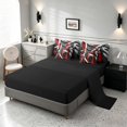 thumbnail image 4 of Manfei Abstract Curved Line Queen Bedding, Red Black White Gray Bedding Comforter Set Queen, Black Reversible 7 Pieces, 4 of 6