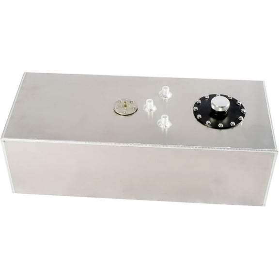 YIUIY Universal 15 Gallon 57L Fuel Cell Tank Aluminum with Cap and Level Sender Polished Silver