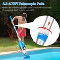thumbnail image 3 of TeqHome Cordless Handheld Pool Vacuum with Telescopic Pole 21 GPM Powerful Suction 90 Min Runtime 1.8L Debris Chamber IPX8 Waterproof for Above Ground Pool and Inground Pool Blue, 3 of 11