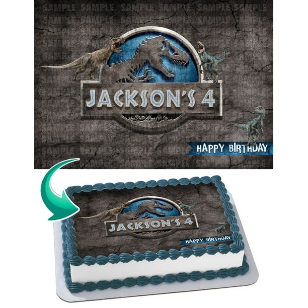 jurassic world cake topper