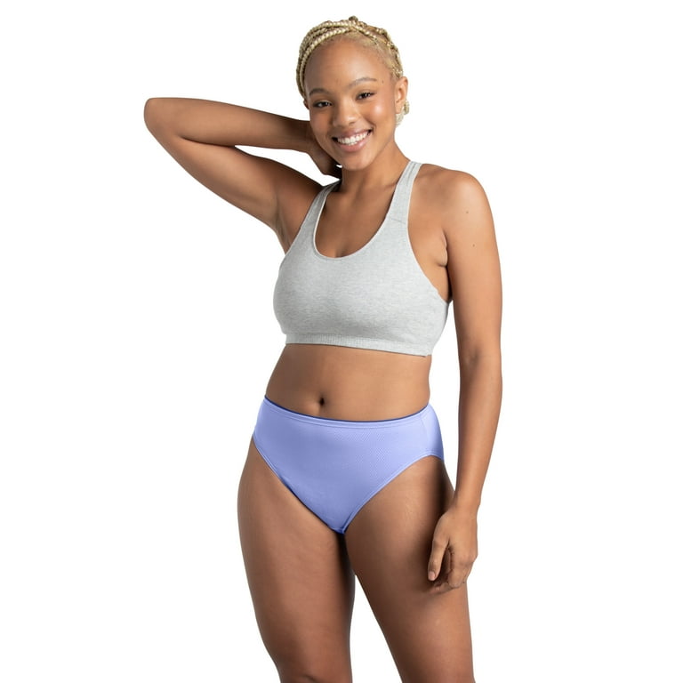 Fit for Me by Fruit of the Loom Women's Plus Size Hi-Cut Underwear, 6 Pack