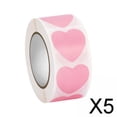 thumbnail image 1 of 5x500 Uds Etiquetas Pegatinas de Corazón Rosa Etiquetas de Papel en Forma de Corazón para Sobres de Invitación de Aniversarios de Boda Del Día de San 5 piezas, 1 of 10
