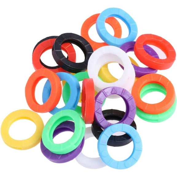 48pcs Novelty Key Covers Colored Rubber Key Covers Key Ring Tags Keycap Car Key Colored Tabs Key Identifiers Elastic Key Caps Key Sleeve Label Key Chain House Elasticity