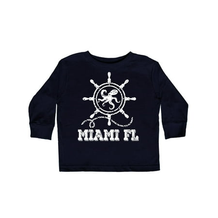 

Inktastic Miami Florida Vacation Spring Break Gift Toddler Boy or Toddler Girl Long Sleeve T-Shirt