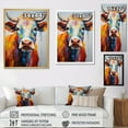 thumbnail image 4 of Designart "Expressionist Portrait Of A Colorful Cow" Animals Cow Floater Framed Wall Art Living Room, 4 of 5