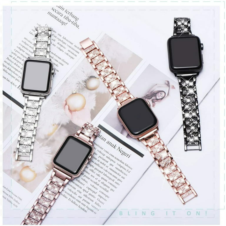 Yuiyuka Up Leather Band Compatible with Apple Watch Bands 40mm 44mm 45mm 41mm 42mm 38mm Women Men, Soft Leather Bracelet for iWatch Series 9 8 7 6 5 4