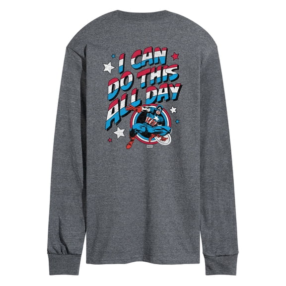 Captain America - I Can Do This All Day Long Sleeve Graphic T-Shirt
