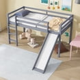 thumbnail image 3 of Miniyam Twin Size Kids Loft Bed with Slide, Guardrails, Pale Gray, 3 of 8