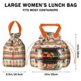 thumbnail image 5 of Boho Bohemia Geometric Line Art Drawstring Lunch Bag Women - Drawstring Lunch Bag Insulated for Work Office - Stain-Resistant Large Lunchbags for Women with Multi-Pockets, 5 of 6