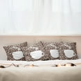 thumbnail image 3 of Ambesonne Coffee Throw Pillow Cover 4 Pack, Hot Cup on Beans Drink Theme, 16", White and Brown, 3 of 6
