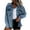 Blue, variant on Vedolay Jean Jackets Women's Basic Solid Color Button Down Lightweight Jean Jacket With Pockets,Blue L
