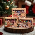 thumbnail image 6 of Kraft Paper Gift Box, Christmas Candy Box, Gingerbread Pvc Window Gift Box With Decorative Ribbon Lid, Eco-Friendly Recyclable Durable Cardboard Storage Box Set Of 9 Pcs, 6 of 6