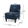 thumbnail image 5 of Noble House Contemporary Fabric Sectional Sofa, Dark Blue, 5 of 11