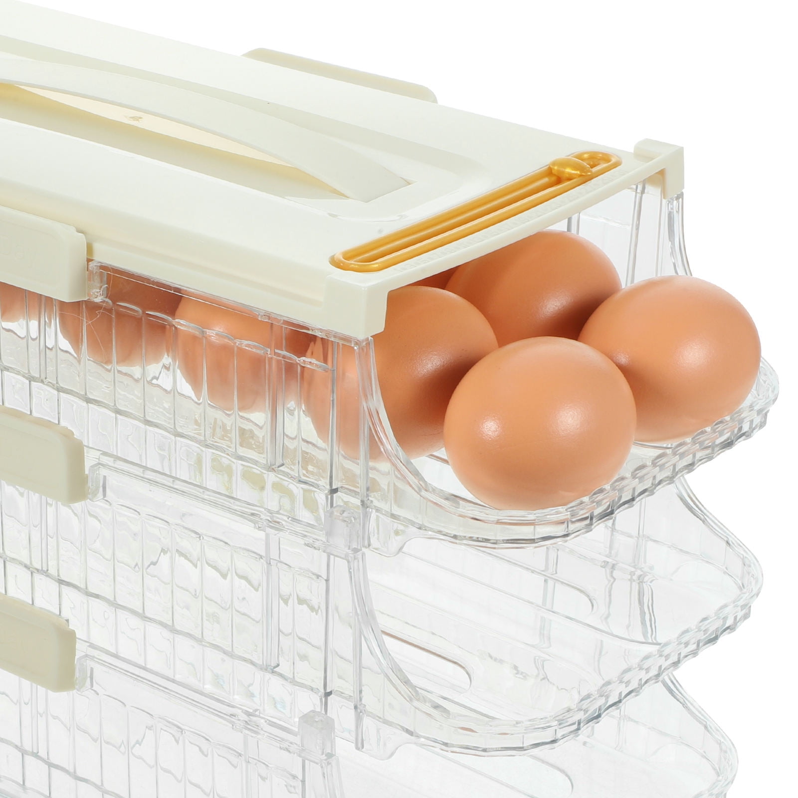 GOOHOCHY Egg Holder Automatic Scrolling Egg Box Holder Slide Egg Tray Carrier Refrigerator Egg Holder(3 Layers)