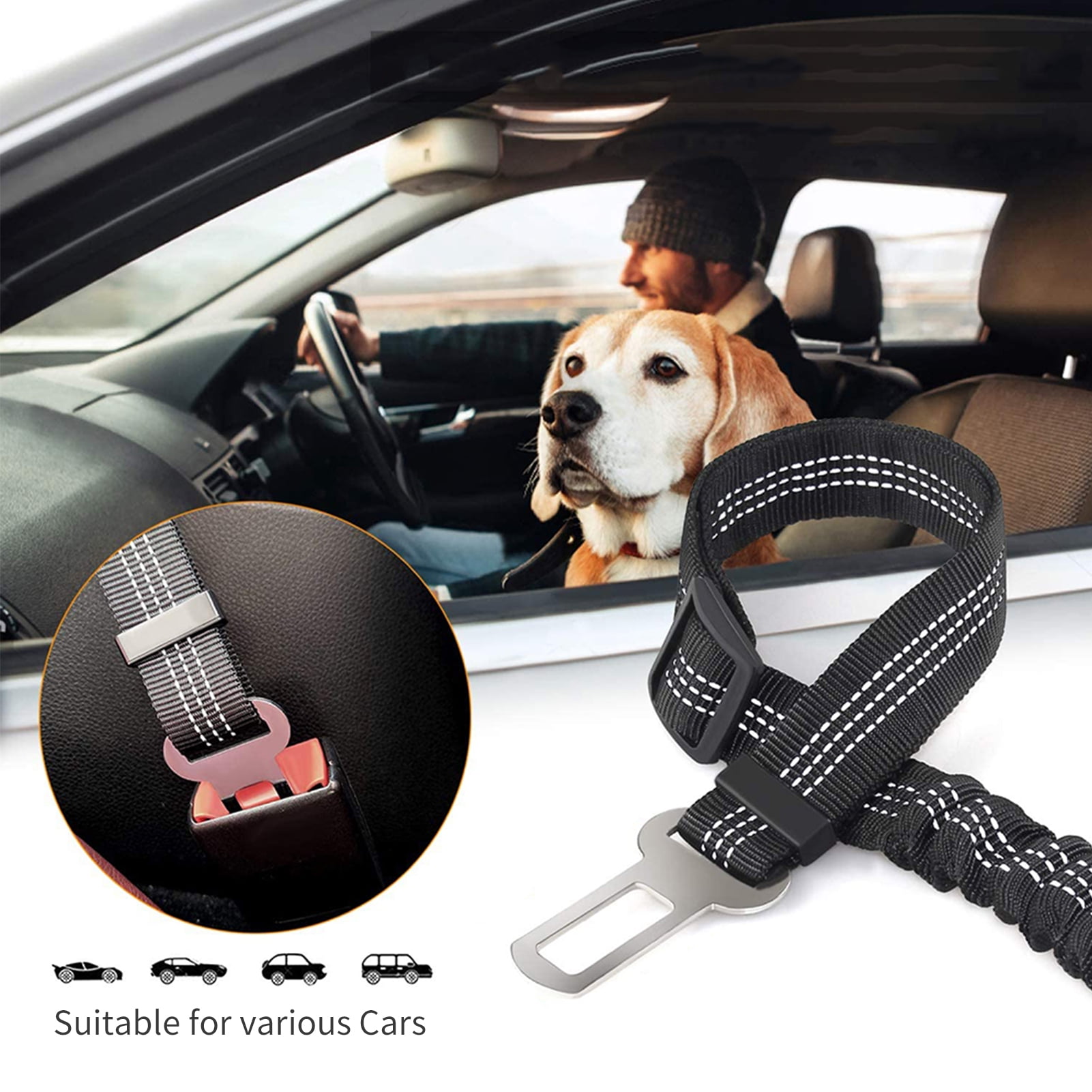 55cm Pet Car Seat Belt Dog Rope Dog Belt Dog Car Seat Belt Dog Safety Belt Tomshine Black