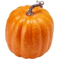 thumbnail image 4 of 7Pcs Halloween Artificial Pumpkins Fake Plastic Pumpkins Table Centerpiece for Farmhouse Fall Harvest Thanksgiving Halloween Party Decoration (Orange1, One Size), 4 of 12