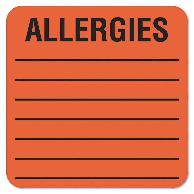 Tabbies ALLERY/DRUG REACTIONS Alert Labels - 3 1/4 Tabbies ALLERY/DRUG REACTIONS Alert Labels - 3 1/4