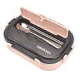 thumbnail image 4 of Lunch Box, Compartment Insulated Bento Box 3 Grids Multipurpose  Proof With Chopsticks Spoon For Office For Camping Pink, 4 of 8