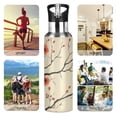 thumbnail image 7 of Yayeee 20oz Insulated Water Bottle Double Wall Stainless Steel with Flip Straw Lid, Red Floral Pattern, 7 of 7
