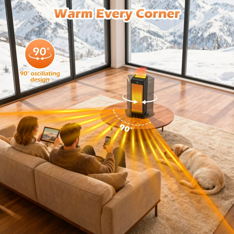 1500W Portable Space Heater for Inside with Humidifier, Heating