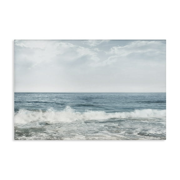 Stupell Industries Splashing Waves Beach Landscape Photography Gallery Wrapped Canvas Art Print Wall Art, 24 x 16