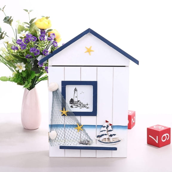 LULULION 1Pc Wooden Keys Box Wall Mount White Key Organizer for Kitchen Hallway Garage