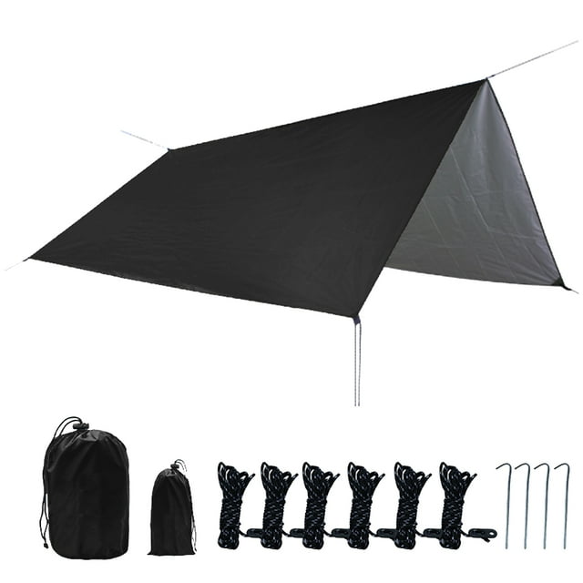 Amdohai Auvent de Voile 10 x 10 Pi Imperméable, Pare-Soleil contre la Pluie et la Mouche, Résistant aux UV, Robuste, Pare-Soleil contre le Sable avec Chevilles, Sac de Rangement à Corde pour Activités Extérieures, Patio, Jardin, Cour Arrière