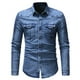 thumbnail image 1 of Camisa Vaquera de Manga Larga Para Hombre Con Lavado de Solapa Y Botones A Juego Para Montañismo Al Aire Libre Odeerbi ODB-6, 1 of 9