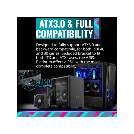 Cooler Master - V SFX Platinum 750 W ATX 3.0 Modular Power Supply - Black