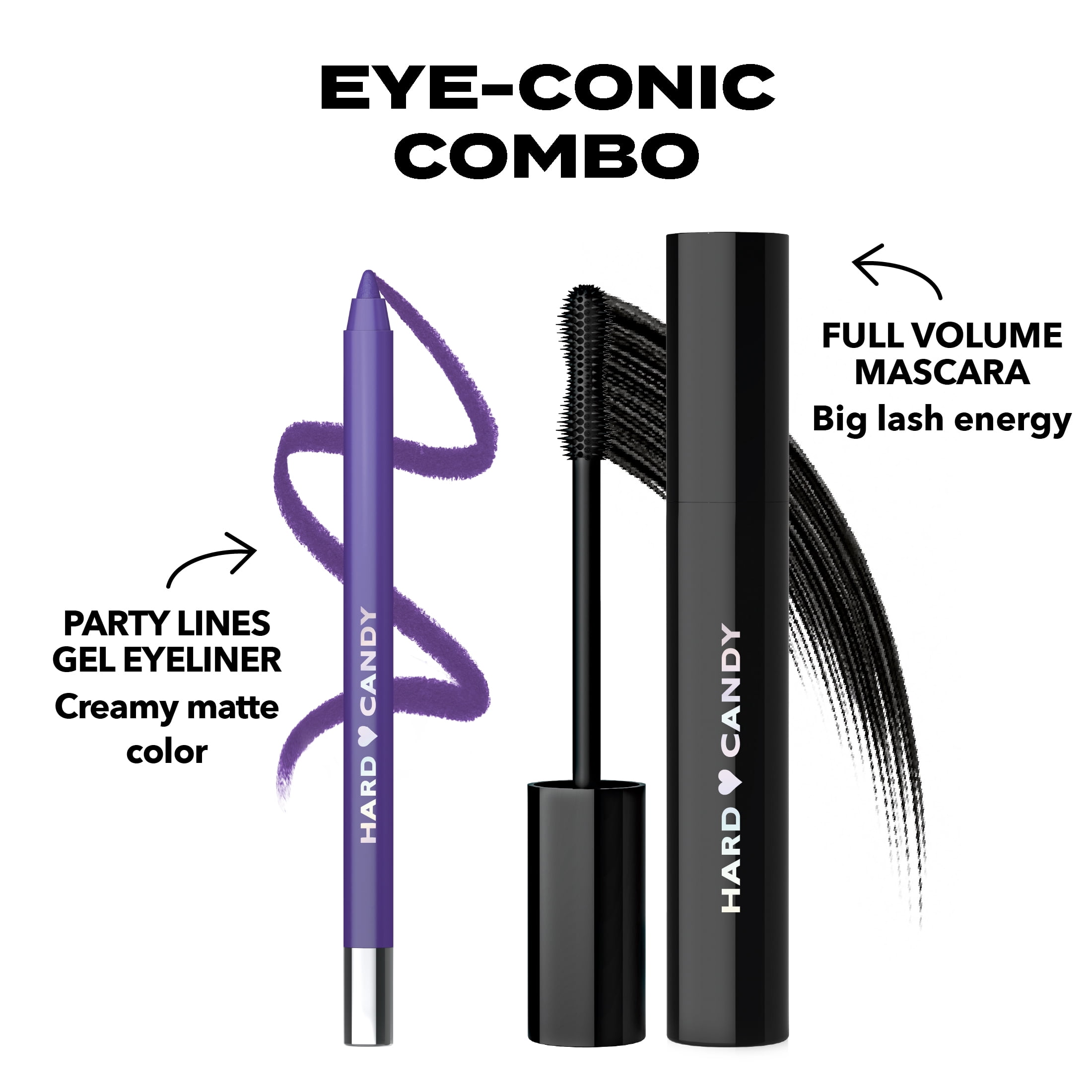 Hard Candy Party Lines Gel Eyeliner, Pencil Liner, 12HR Waterline Safe, Twisted Grape, Matte Purple
