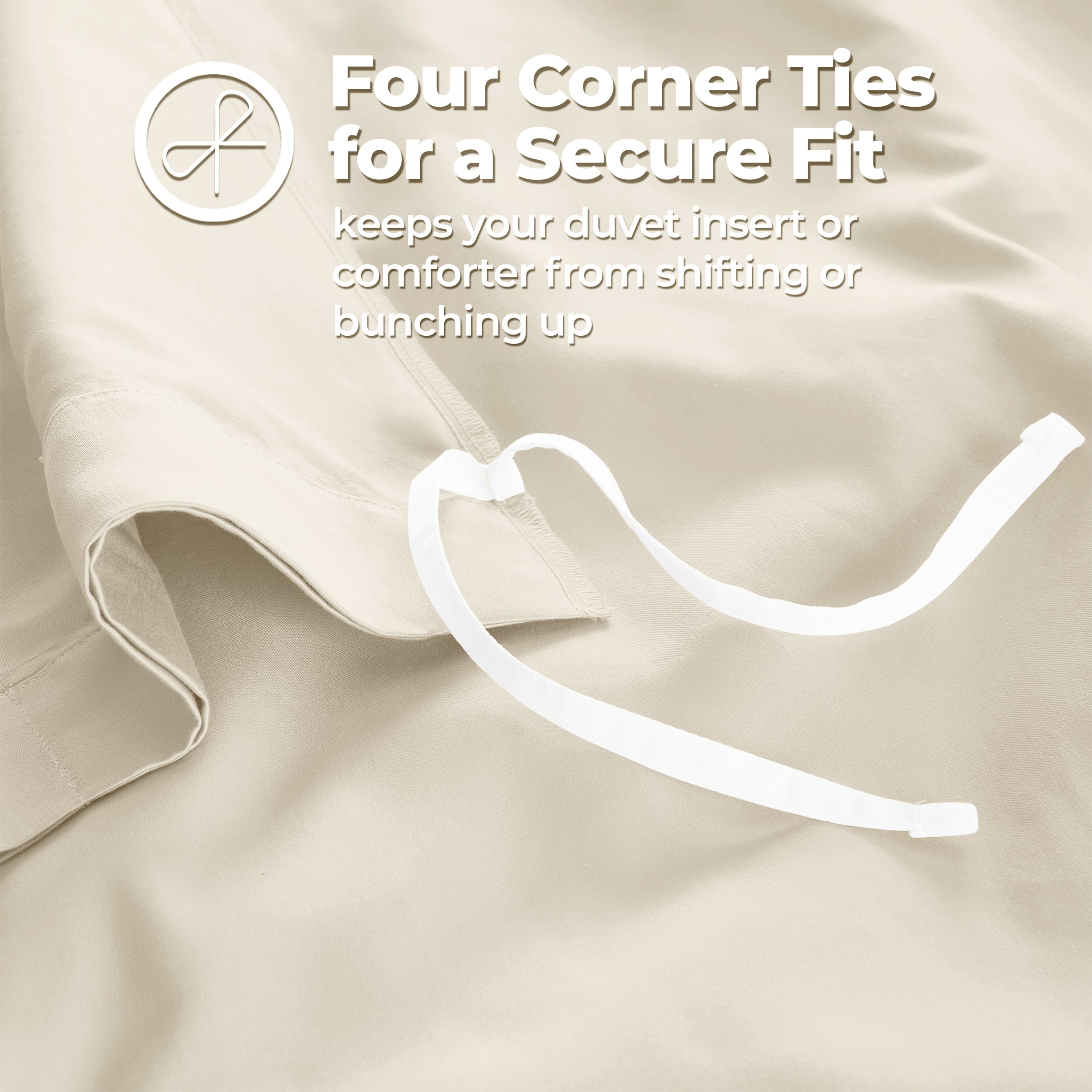 Superior Egyptian Cotton Embroidered 650 TC Duvet Cover Set, Twin Size, Ivory