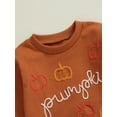 thumbnail image 3 of Halloween Baby Boy Girl Outfit Pumpkin Long Sleeve Sweatshirt Romper Fall Bubble Bodysuit Newborn First Halloween Costume, 3 of 8