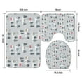thumbnail image 3 of Gray Christmas House and Tree Pattern Bathroom Rugs Sets 3 Piece,Toilet Cover Set,Absorbent Non Slip Bathroom Mats Sets with U-Shaped Contour Rug Toilet Rug Set, 3 of 5