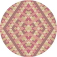 thumbnail image 1 of Ahgly Company Tapis d'Intérieur Ronds Transitionnels Rouges Lavables à la Machine, 6 Pieds Rond, 1 of 7