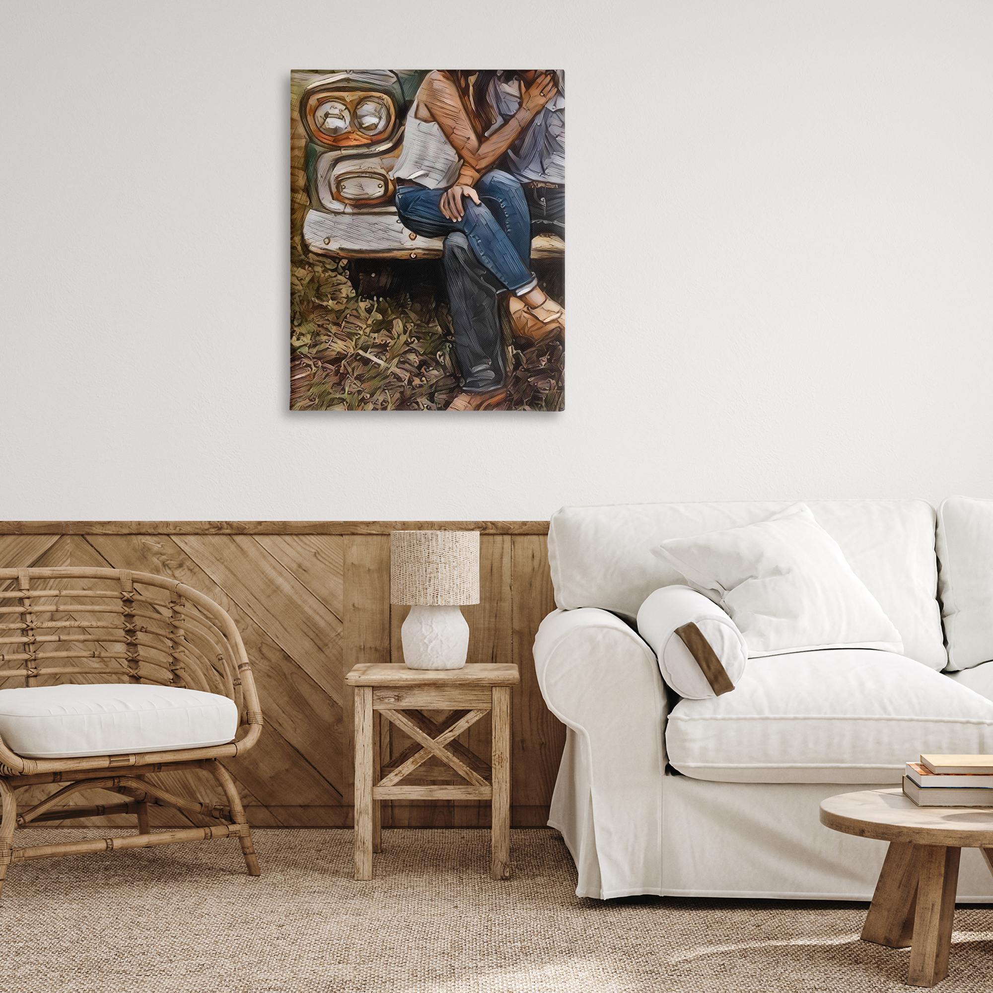 Crossed Legs & Trucks Canvas Wall Art, design by Jesse Keith