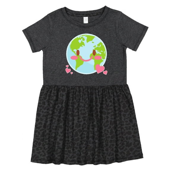 Inktastic Happy Earth Day with Hearts Girls Toddler Dress