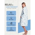 thumbnail image 3 of Casual Nights Women's Quilted Zip Up Robe With Pockets, Long Sleeve House Coat Duster, Poly-Cotton Blend Sleepwear, Blue/Green Floral - Short Large, 3 of 6